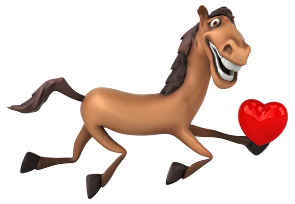 Horse holding heart — Stock Photo, Image