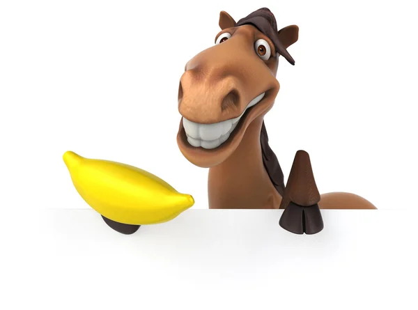 Carte de tenue de cheval et banane — Photo