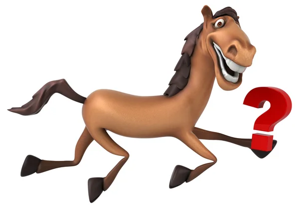 Pferd mit Fragezeichen — Stockfoto