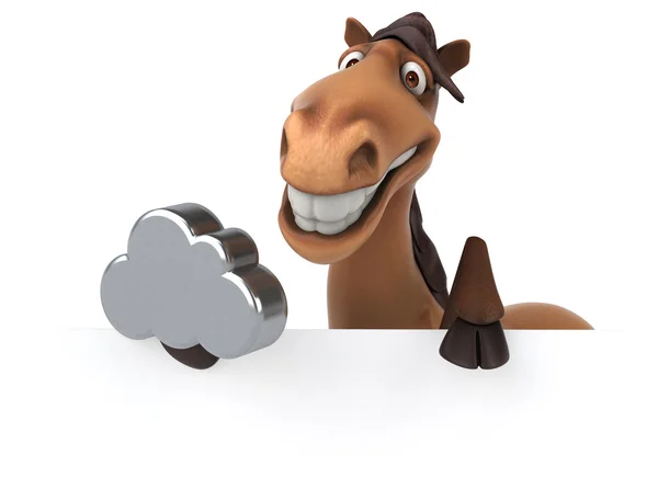 Tarjeta de retención de caballos y nube — Foto de Stock