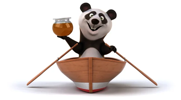 Веселая панда с медом — стоковое фото