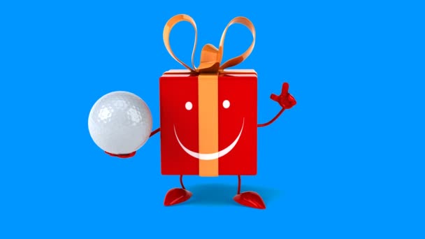 Golf topu ile kutusu — Stok video