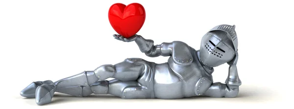 Knight holding heart — Stock Photo, Image