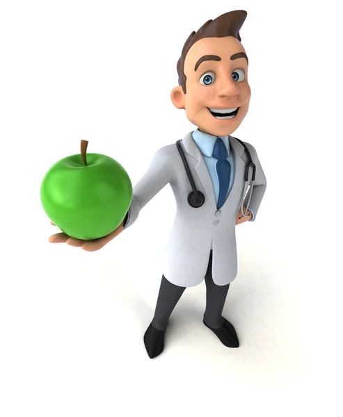 Doctor sosteniendo manzana — Foto de Stock