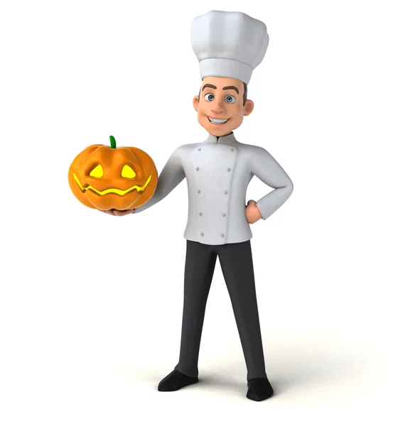 Chef holding pumpkin — Stock Photo, Image