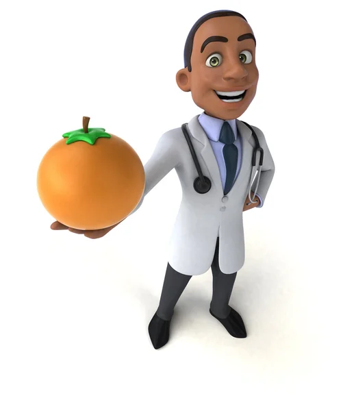 Doctor sosteniendo naranja — Foto de Stock