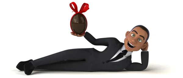 Businessman holding easter egg — Stock Photo, Image