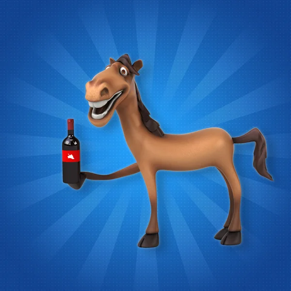 Cavallo che detiene vino — Foto Stock