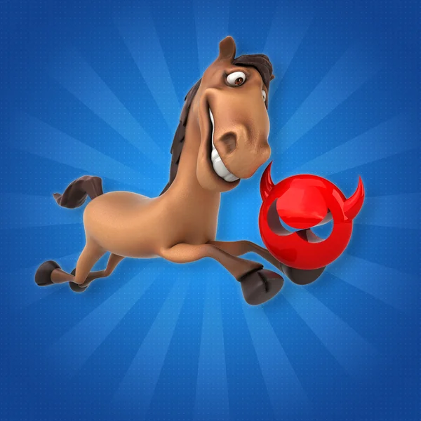 Pferd mit Antivirus-Schild — Stockfoto