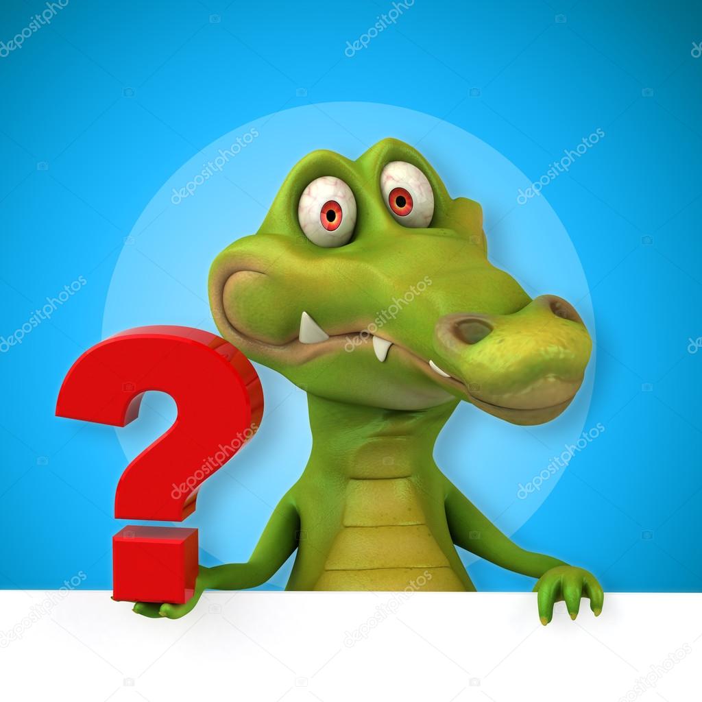 Crocodile holding card and question mark — Stock Photo © julos ...