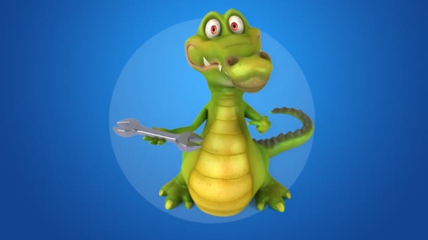 Crocodile holding tool — Stock Video