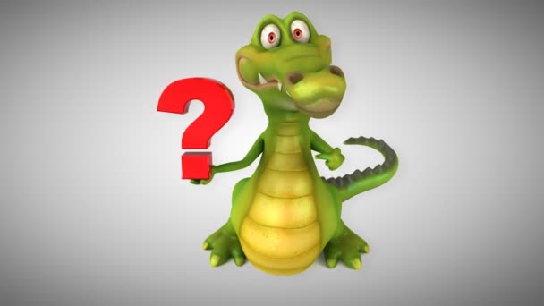 Krokodil mit Fragezeichen — Stockvideo