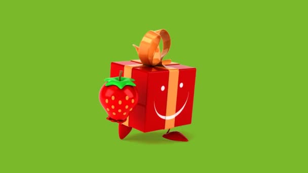 Box med jordgubbe — Stockvideo