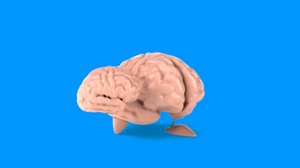 Funny brain holding brain — Stock Video