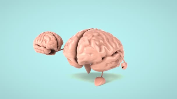 Cervello divertente che tiene il cervello — Video Stock