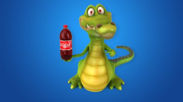 Refrigerante de retenção de crocodilo — Vídeo de Stock