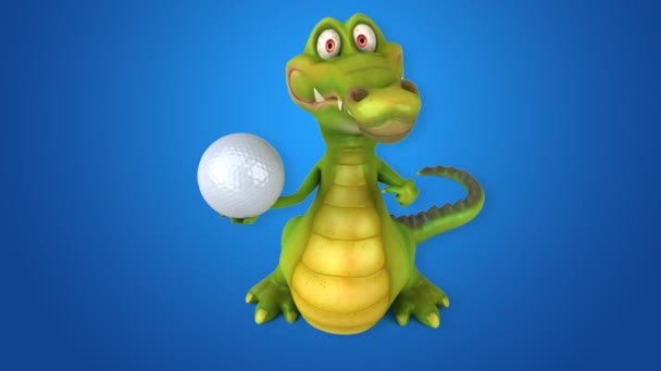 Crocodile holding ball — Stock Video