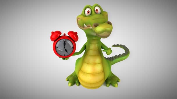 Orologio che tiene coccodrillo — Video Stock