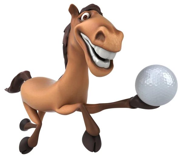 Pferd hält Ball — Stockfoto