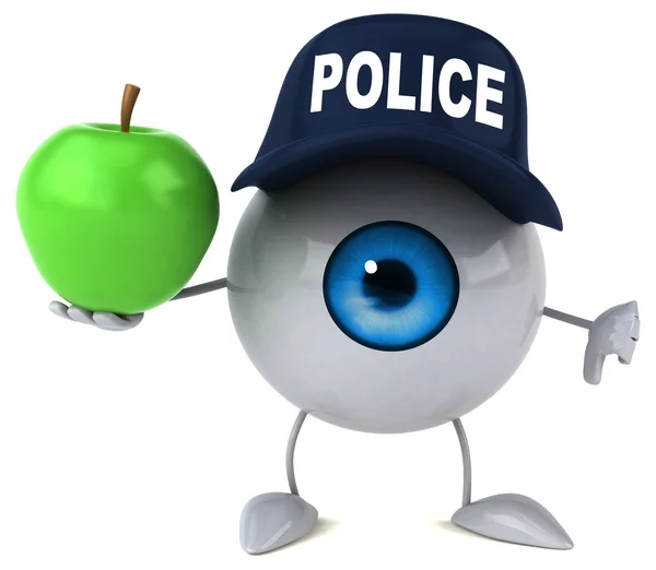 Cartoon holding apple — Stock Photo, Image