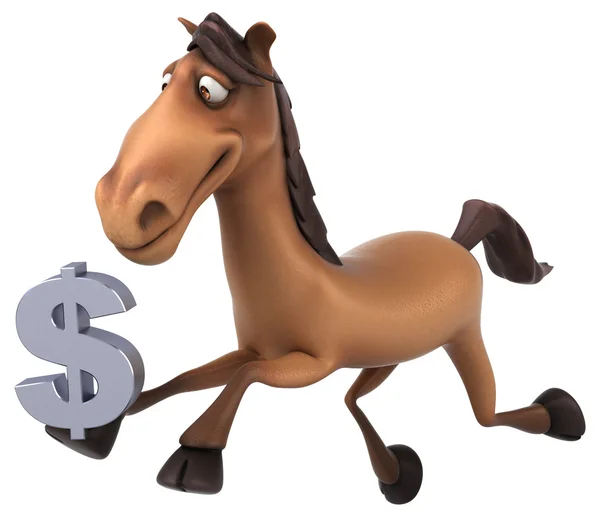 Caballo sosteniendo signo de dólar Imágenes de stock libres de derechos