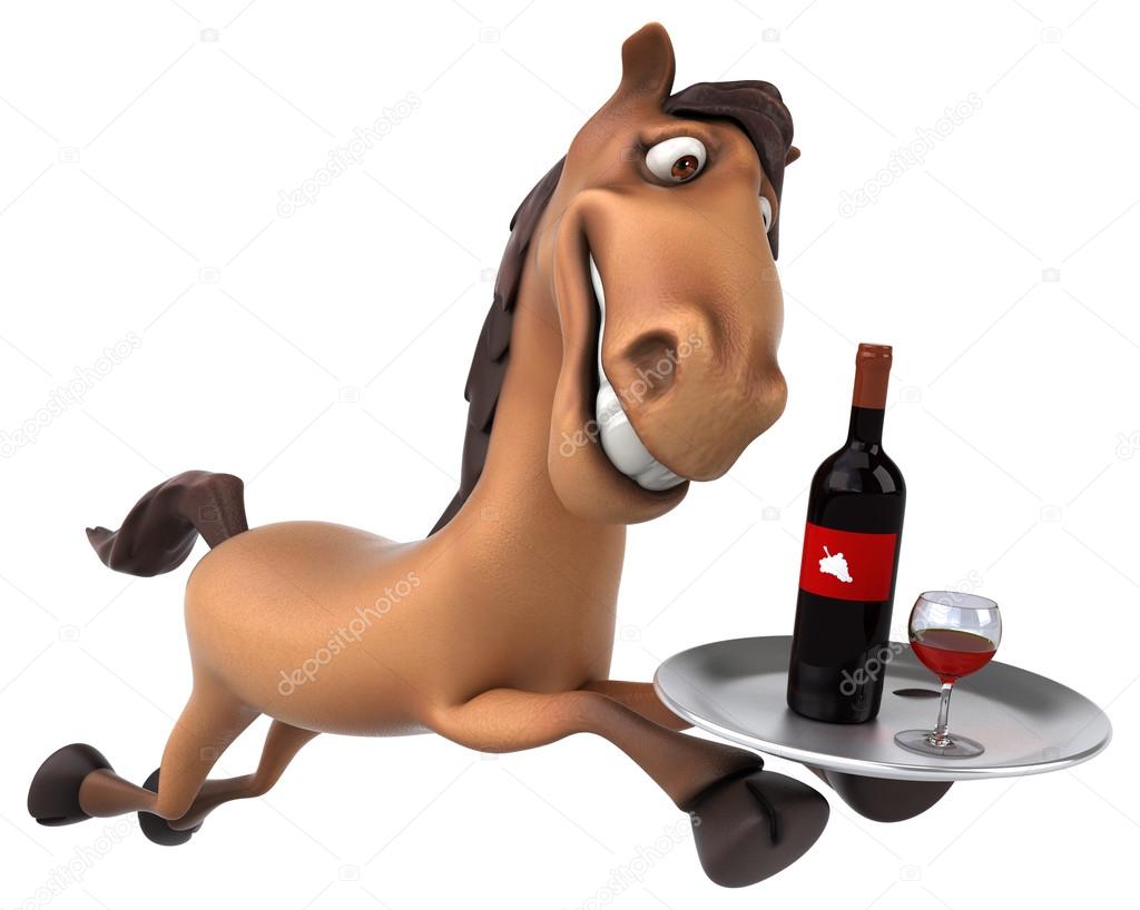 Horse holding wine Stock Photo by ©julos 122513522
