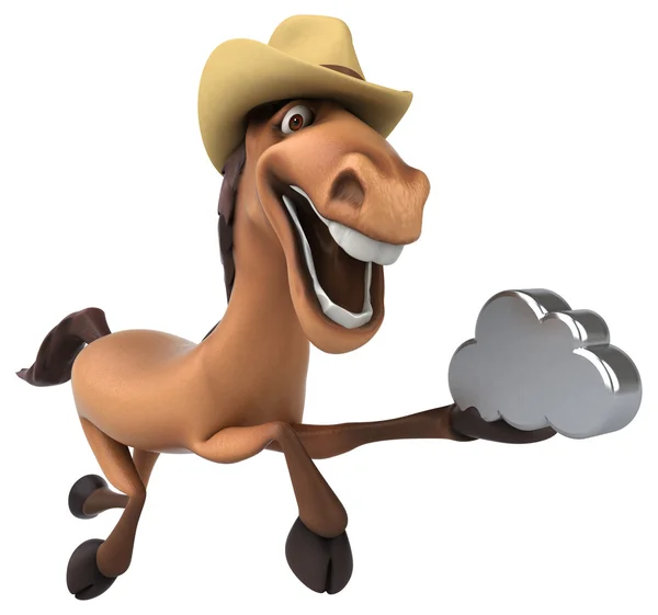 Horse holding clouds sign — Stock Photo, Image