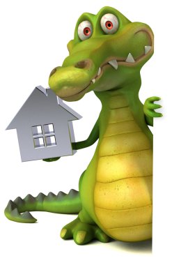 Timsah holding kartı veya ev oturum açmak 