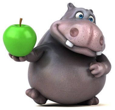 Eğlenceli su aygırı holding elma