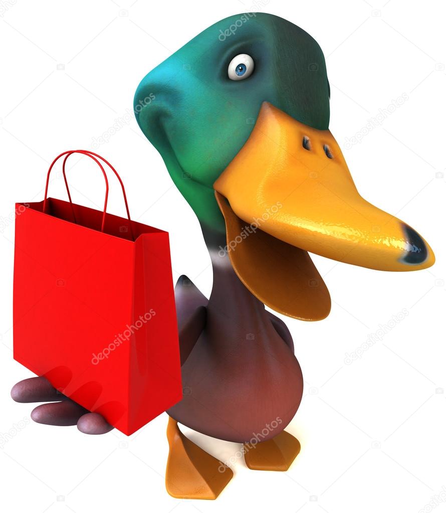 Duck holding bag