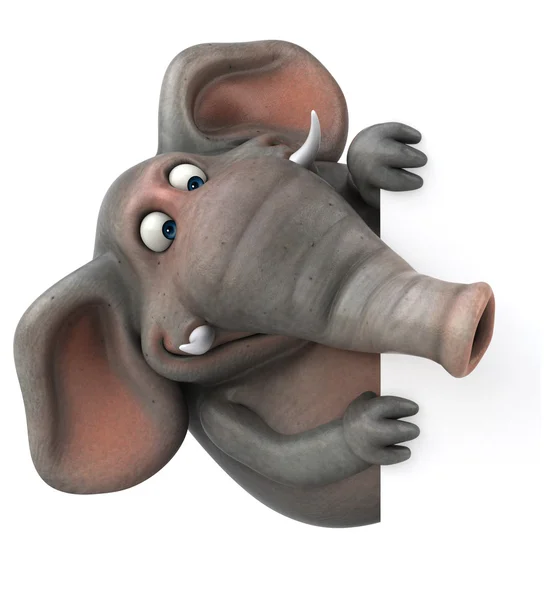 Elephant holding card — Stock Photo, Image