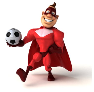 süper kahraman holding topu