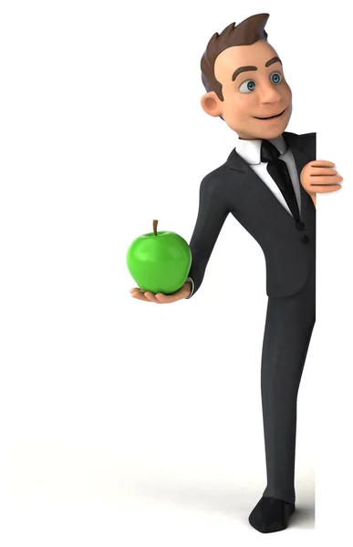 Affärsman holding apple — Stockfoto