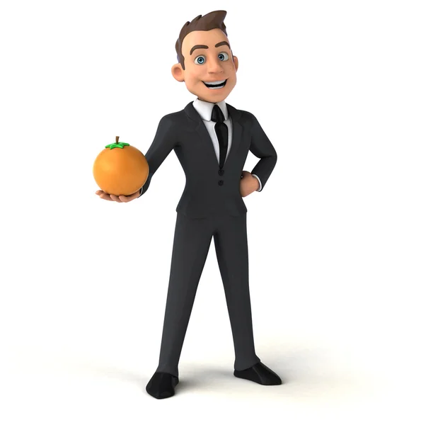 Businessman holding orange — Stock Photo, Image