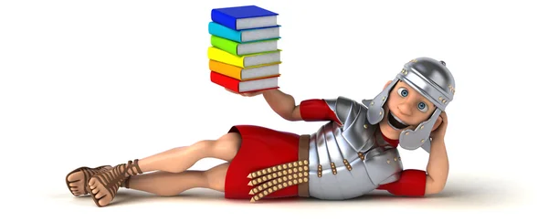 Romersk soldat innehav böcker — Stockfoto
