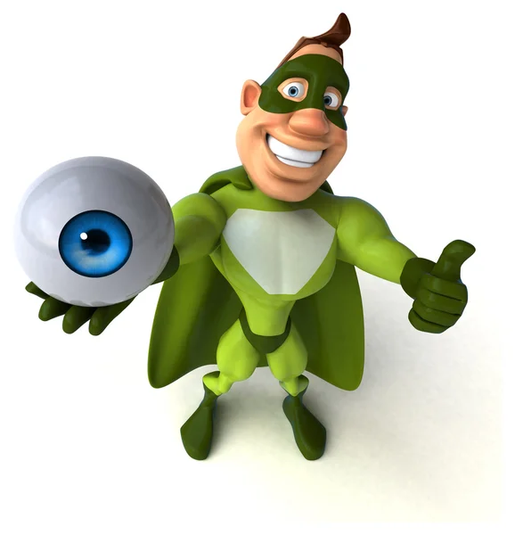 Superhero holding eye — Stock Photo, Image