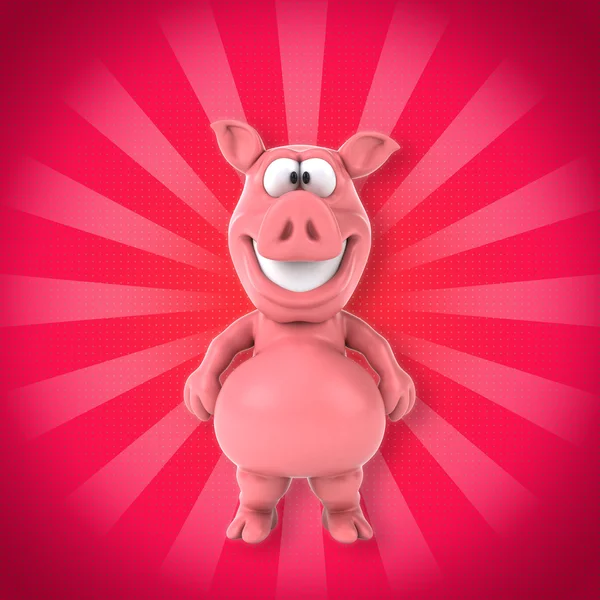 Lustiges rosafarbenes Schwein — Stockfoto