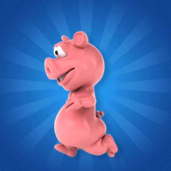 웃 긴 핑크 돼지 — 스톡 사진