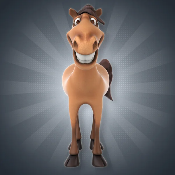 Brązowy koń śmieszne — Zdjęcie stockowe