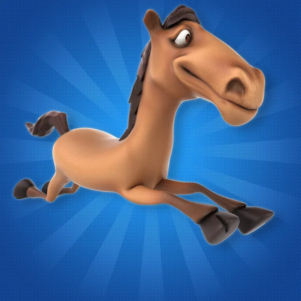 Cavallo divertente che corre — Foto Stock