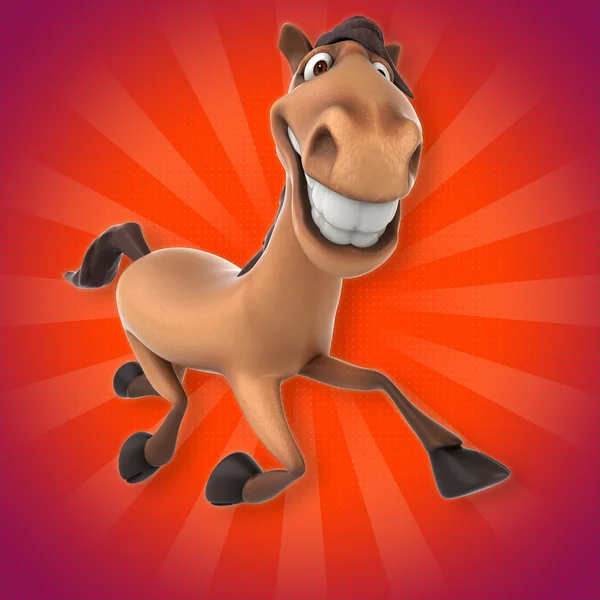 Cavallo divertente che corre — Foto Stock