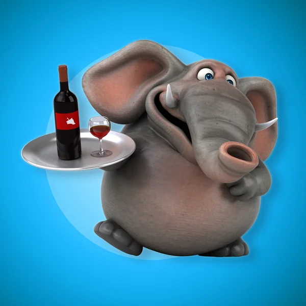 Elefante sosteniendo vino — Foto de Stock