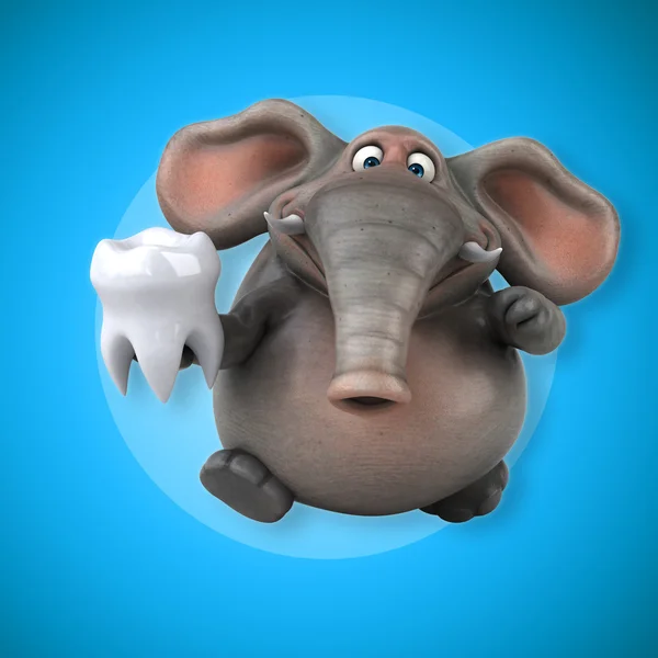Elefante segurando dente — Fotografia de Stock