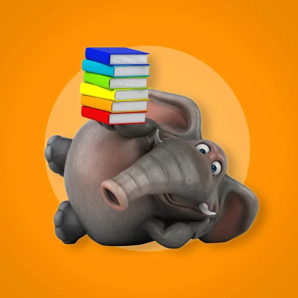 Elephant holding könyvek — Stock Fotó