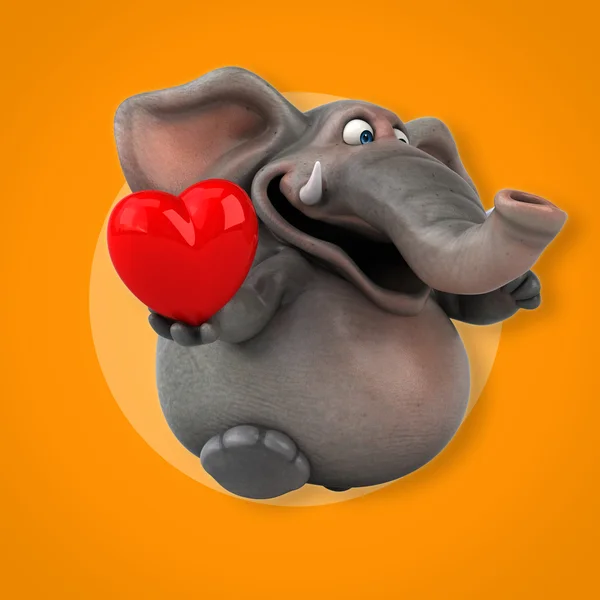 Elefante coração segurando — Fotografia de Stock