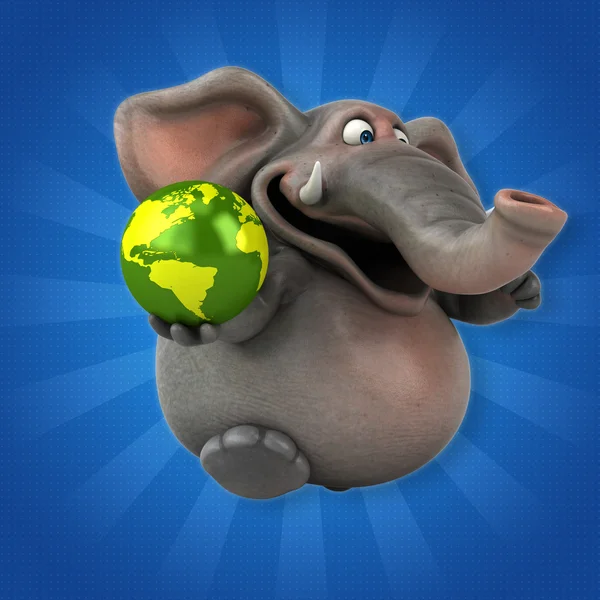 Elephant holding globe — Stock Fotó