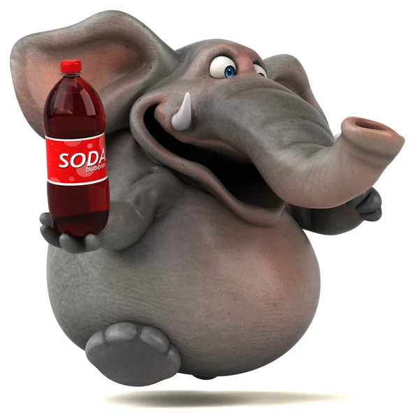 Olifant bedrijf soda — Stockfoto