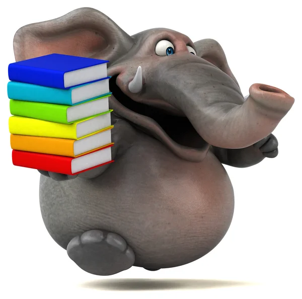 Elephant innehav böcker — Stockfoto