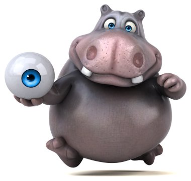 Eğlenceli su aygırı holding göz