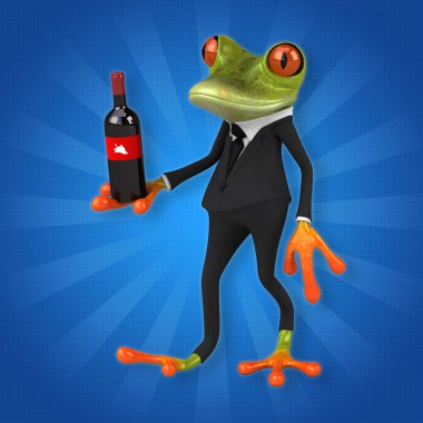 Kurbağa holding şarap 